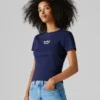 T-Shirt mit gesticktem Logo und Rippbündchen T-Shirt mit gesticktem Logo und Rippbündchen