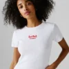 T-Shirt mit gesticktem Logo und Rippbündchen T-Shirt mit gesticktem Logo und Rippbündchen