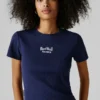 T-Shirt mit gesticktem Logo und Rippbündchen T-Shirt mit gesticktem Logo und Rippbündchen