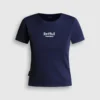 T-Shirt mit gesticktem Logo und Rippbündchen T-Shirt mit gesticktem Logo und Rippbündchen