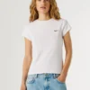 T-Shirt mit gesticktem Logo und Rippstrick T-Shirt mit gesticktem Logo und Rippstrick