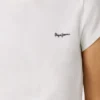T-Shirt mit gesticktem Logo und Rippstrick T-Shirt mit gesticktem Logo und Rippstrick