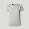 T-Shirt mit gesticktem Logo und Rippstrick