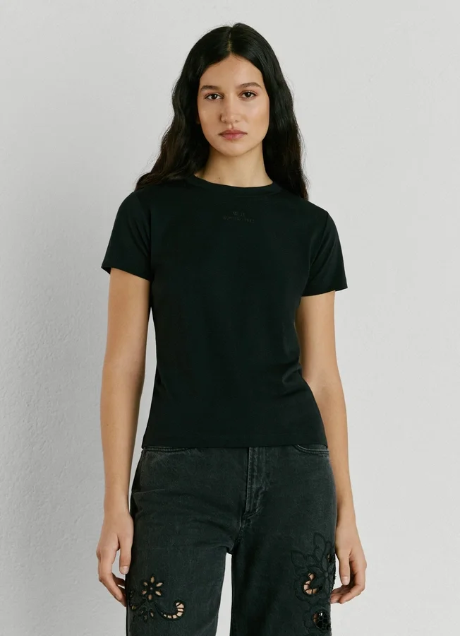 T-Shirt mit gesticktem W11-Logo T-Shirt mit gesticktem W11-Logo