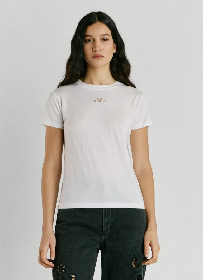 T-Shirt mit gesticktem W11-Logo T-Shirt mit gesticktem W11-Logo
