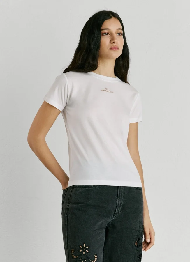 T-Shirt mit gesticktem W11-Logo T-Shirt mit gesticktem W11-Logo