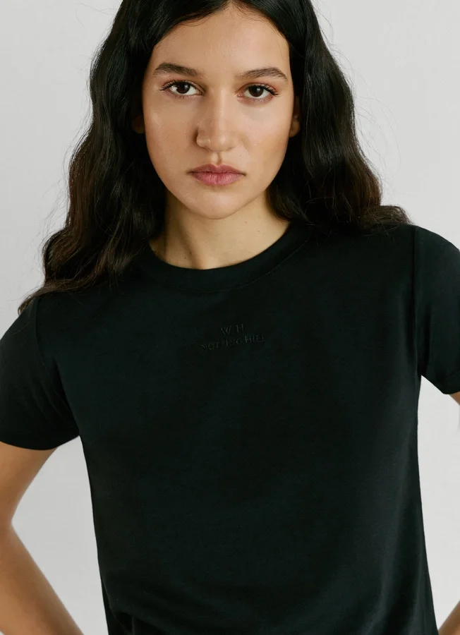 T-Shirt mit gesticktem W11-Logo T-Shirt mit gesticktem W11-Logo