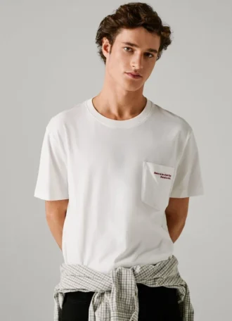 T-Shirt mit lockerer Passform und Brusttasche