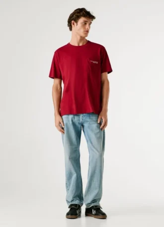 T-Shirt mit lockerer Passform und Brusttasche
