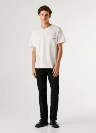 T-Shirt mit lockerer Passform und Brusttasche