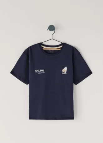 T-Shirt mit Rückenaufdruck in lockerer Passform