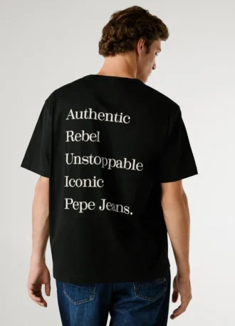 T-Shirt mit Rückenaufdruck in lockerer Passform