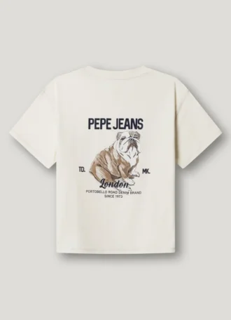 T-Shirt mit Rückenaufdruck in lockerer Passform