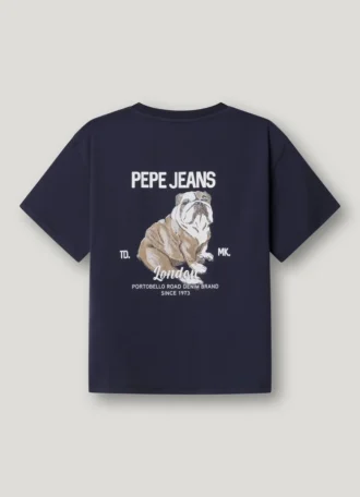 T-Shirt mit Rückenaufdruck in lockerer Passform