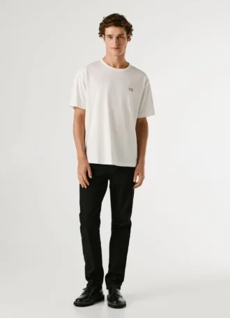 T-Shirt mit Rückenaufdruck in lockerer Passform