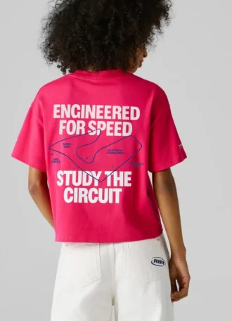 T-Shirt mit Rückenaufdruck und lockerer Passform
