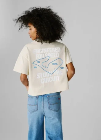 T-Shirt mit Rückenaufdruck und lockerer Passform