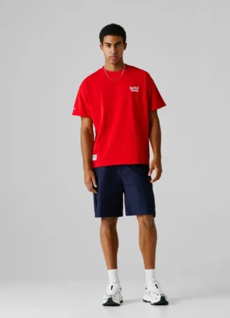 T-Shirt mit Rückenaufdruck und lockerer Passform