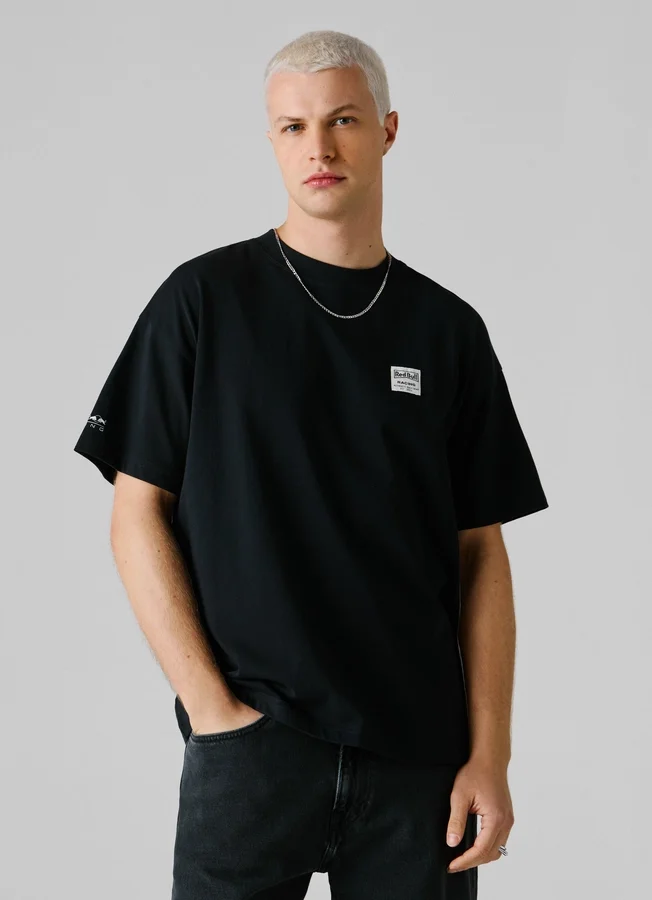 T-Shirt mit Rückenaufdruck und lockerer Passform T-Shirt mit Rückenaufdruck und lockerer Passform