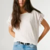 T-Shirt mit Rundhalsausschnitt und Fransen