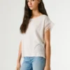 T-Shirt mit Rundhalsausschnitt und Fransen