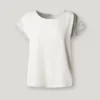 T-Shirt mit Rundhalsausschnitt und Fransen