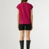 T-Shirt mit V-Ausschnitt und durchbrochenen Details