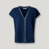 T-Shirt mit V-Ausschnitt und durchbrochenen Details
