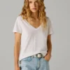 T-Shirt mit V-Ausschnitt und gesticktem Logo