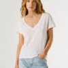 T-Shirt mit V-Ausschnitt und gesticktem Logo