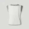 T-Shirt mit V-Ausschnitt und Nieten