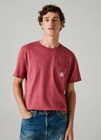 T-Shirt mit Vordertasche in Regular Fit