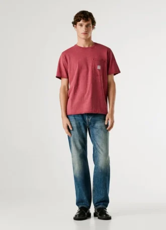 T-Shirt mit Vordertasche in Regular Fit