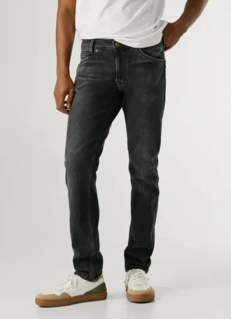 Taper-Fit-Jeans mit mittlerer Leibhöhe – Spike