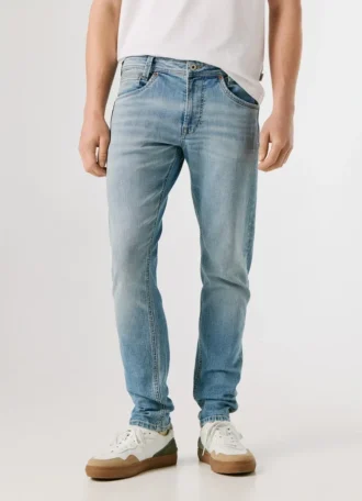 Taper-Fit-Jeans mit mittlerer Leibhöhe – Spike