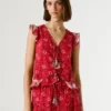 Top mit V-Ausschnitt und Blumenprint