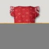 Top mit V-Ausschnitt und Blumenprint