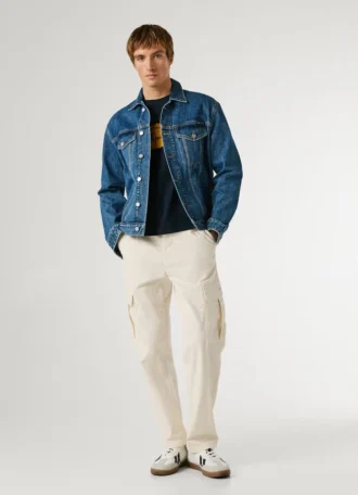 Twill-Cargohose in Regular Fit
