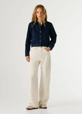 Twill-Jacke mit Hemdkragen