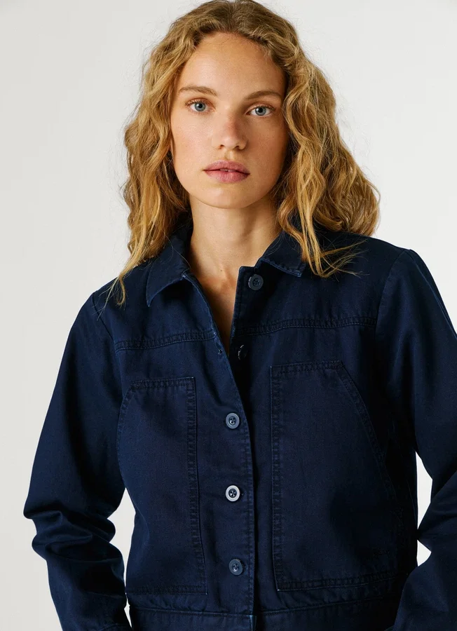 Twill-Jacke mit Hemdkragen Twill-Jacke mit Hemdkragen