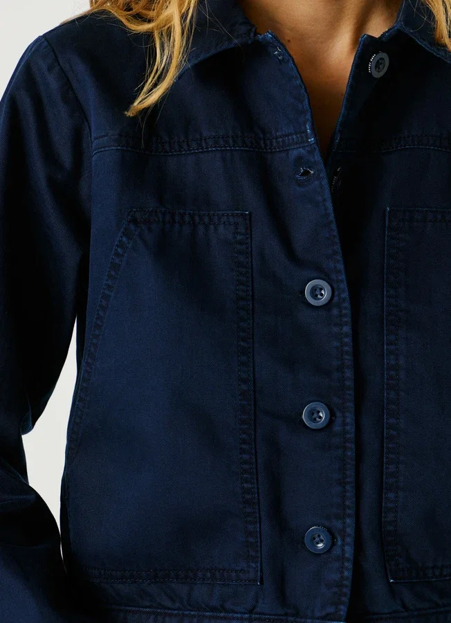 Twill-Jacke mit Hemdkragen Twill-Jacke mit Hemdkragen