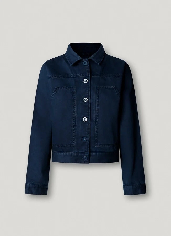 Twill-Jacke mit Hemdkragen Twill-Jacke mit Hemdkragen