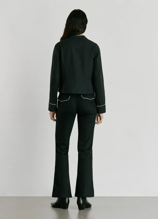 Twill-Jacke mit Mao-Kragen Twill-Jacke mit Mao-Kragen