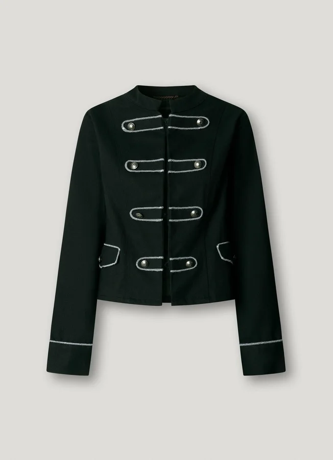 Twill-Jacke mit Mao-Kragen Twill-Jacke mit Mao-Kragen