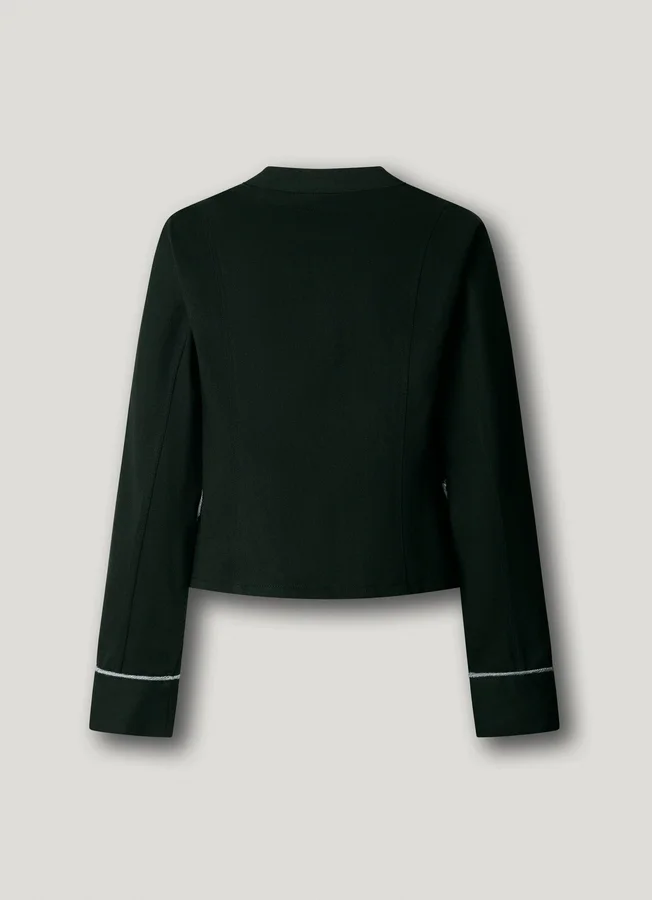 Twill-Jacke mit Mao-Kragen Twill-Jacke mit Mao-Kragen