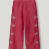 Weite Hose mit Blumenstickerei Weite Hose mit Blumenstickerei