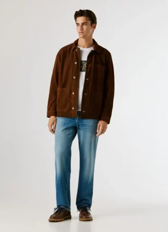 Wildlederjacke mit Knopfleiste