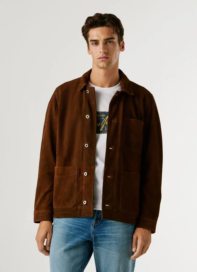 Wildlederjacke mit Knopfleiste Wildlederjacke mit Knopfleiste