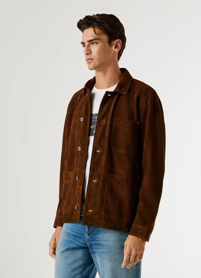 Wildlederjacke mit Knopfleiste Wildlederjacke mit Knopfleiste