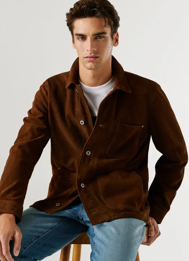 Wildlederjacke mit Knopfleiste Wildlederjacke mit Knopfleiste